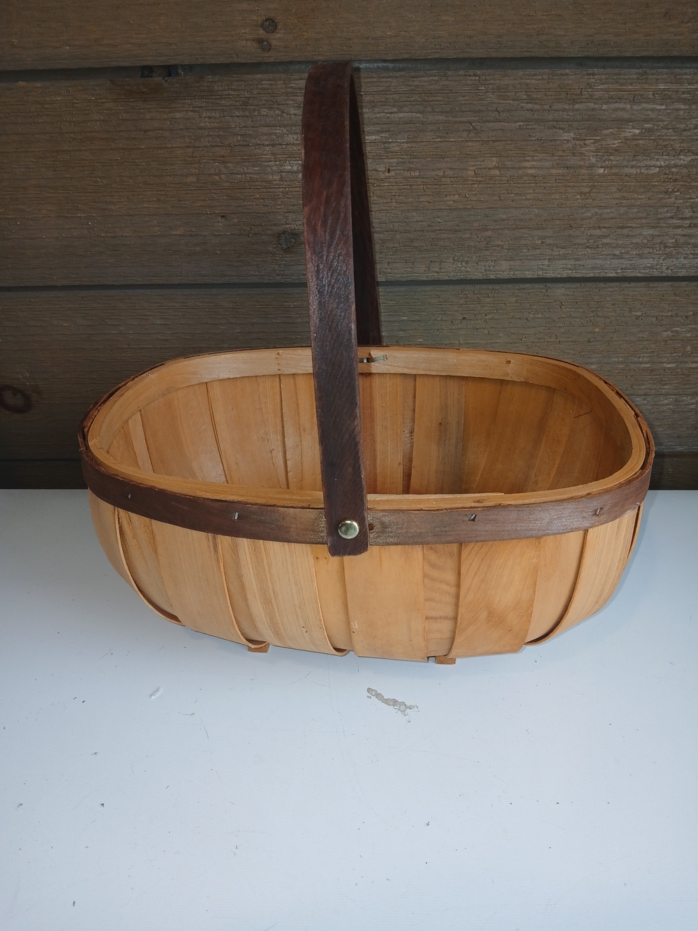 Oval Wicker Basket W Handle Great Shape